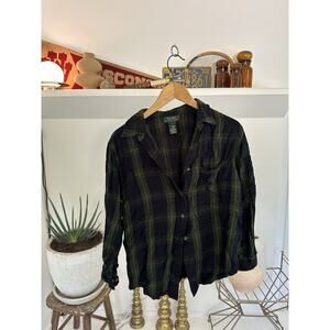 Vintage Ralph Lauren Medium Tartan Flannel Button Up Shirt